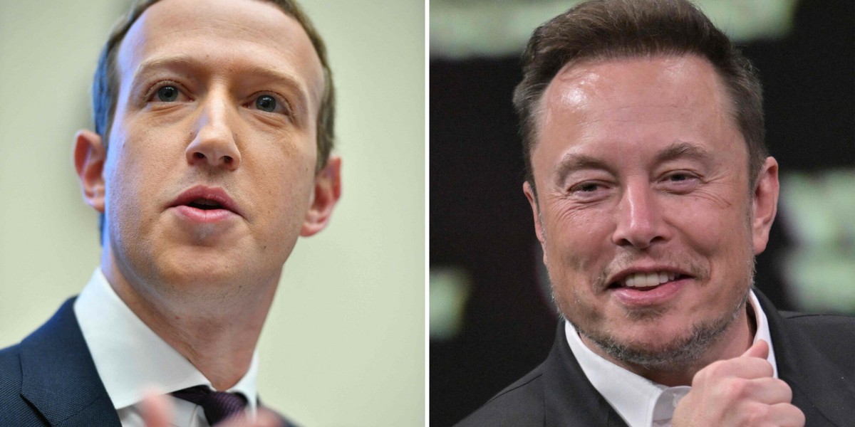 Mark Zuckerberg (od lewej) i Elon Musk