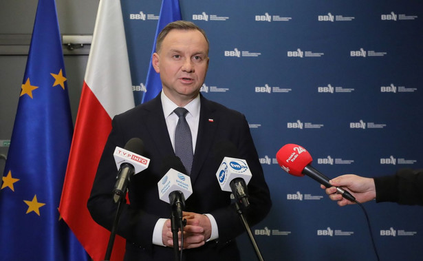 Andrzej Duda podczas konferencji prasowej w BBN