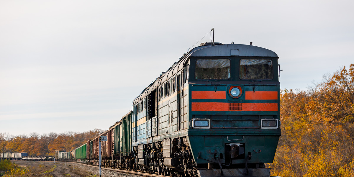 Ukraiński pociąg towarowy