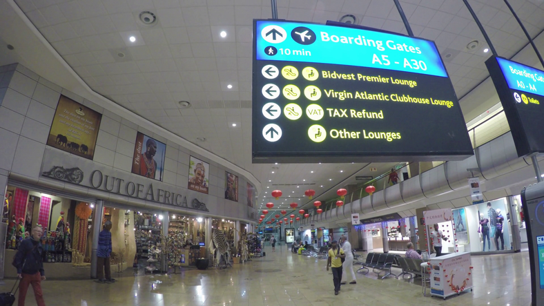 A&eacute;roport international de Johannesburg (blocs vid&eacute;o) 