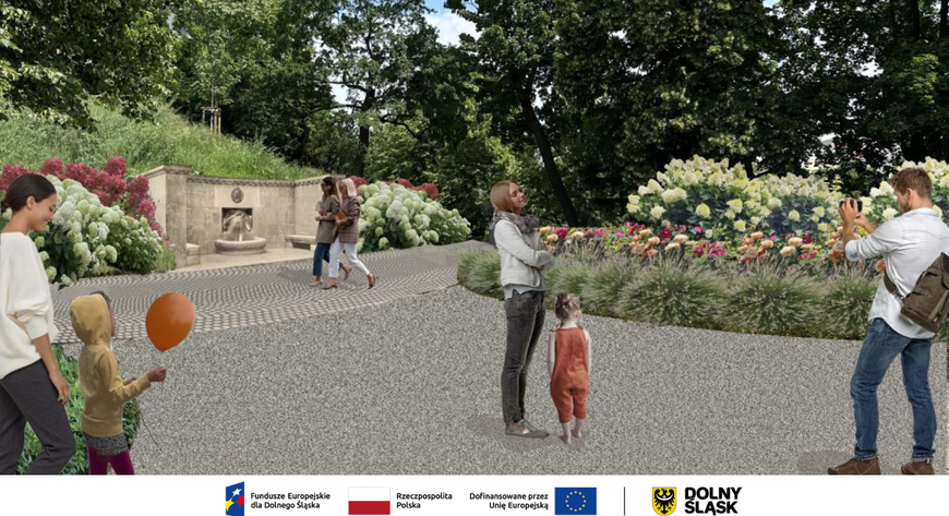 Projekt obejmuje uporządkowanie zieleni i nowe nasadzenia, ale też m.in. remont architektonicznej oprawy źródełka Freytaga. 