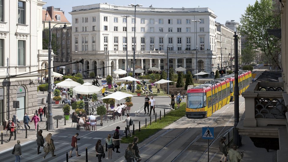 Tak mógłby wyglądać plac Zbawiciela według MJN (wizualizacja)