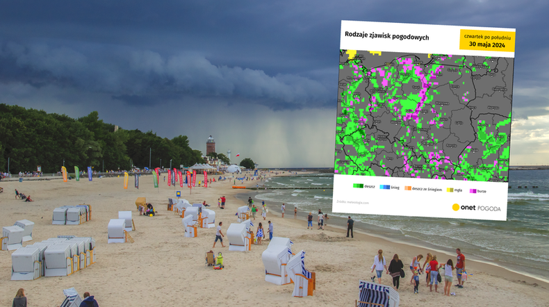 Długi weekend minie pod znakiem nawałnic (screen: meteologix.com)