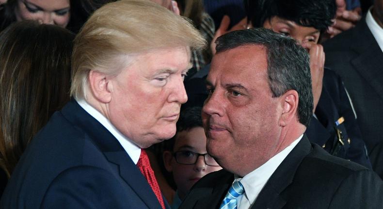 A file photo of Donald Trump and Chris Christie (right).