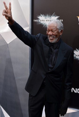 Morgan Freeman na premierze filmu 'Mroczny rycerz powstaje' w Nowym Jorku