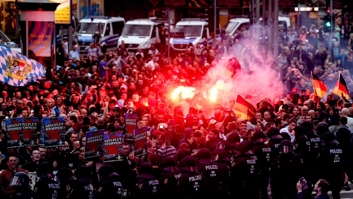 Protesty na ulicach Chemnitz