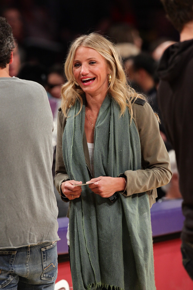 Cameron Diaz na meczu Lakersów