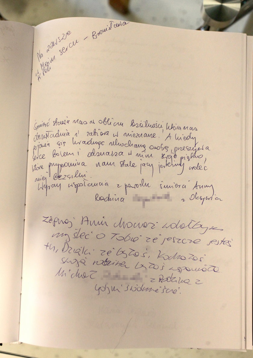 Księga kondolencyjna Anny Przybylskiej