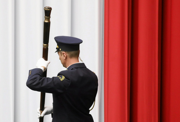 Strażnik Marszłkowski podczas otwarcia obrad Sejmu