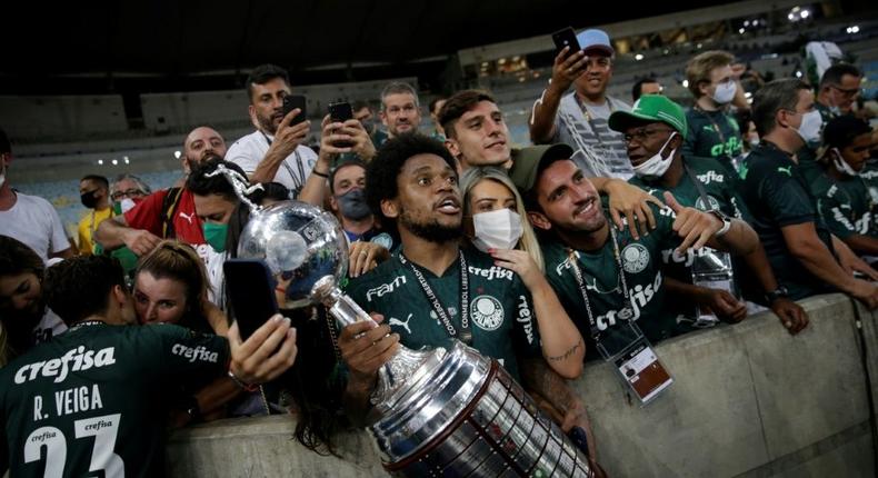 Football-mad Brazil has mostly been holding matches without fans, though several hundred were allowed in for the Copa Libertadores final in Rio de Janeiro in January Creator: RICARDO MORAES