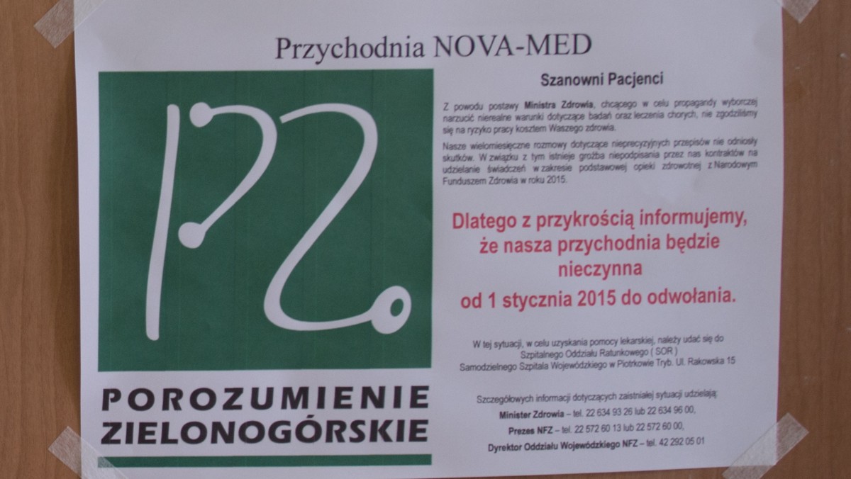 29 placówek medycznych z terenu całej Małopolski wciąż nie podpisało nowej umowy z Narodowym Funduszem Zdrowia. Najgorsza sytuacja jest w powiatach limanowskim, nowotarskim i suskim.