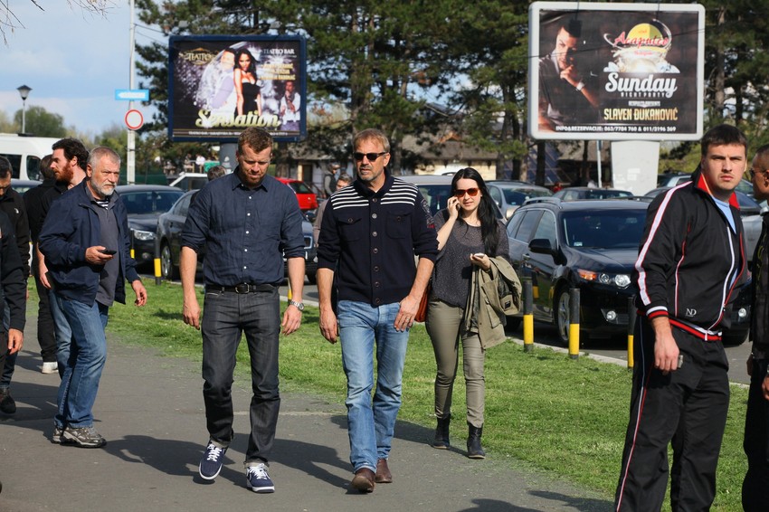 Kevin Kostner na snimanju u Beogradu