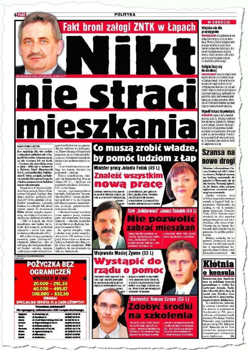 Nikt nie straci mieszkania