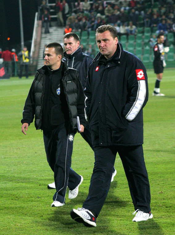 Zdjęcie z 2005 r., a na nim: od prawej Czesław Michniewicz, Zbigniew Pleśnierowicz i Rafał Ulatowski