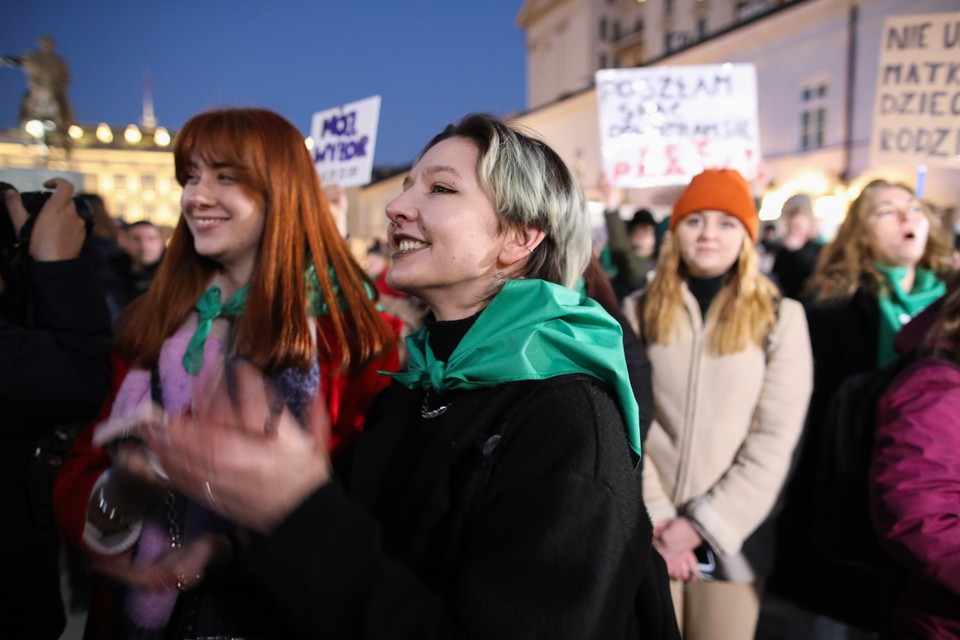 Strajk przed Pałacem Prezydenckim