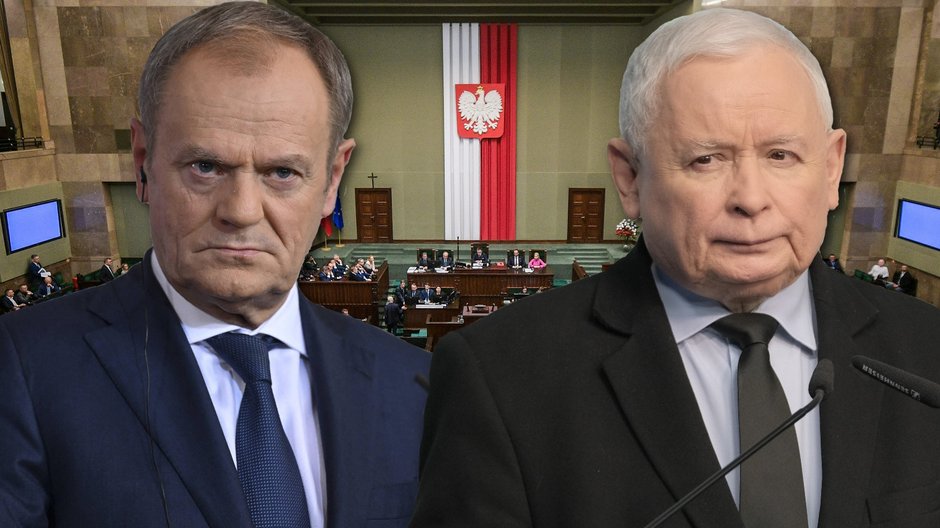 Donald Tusk oraz Jarosław Kaczyński