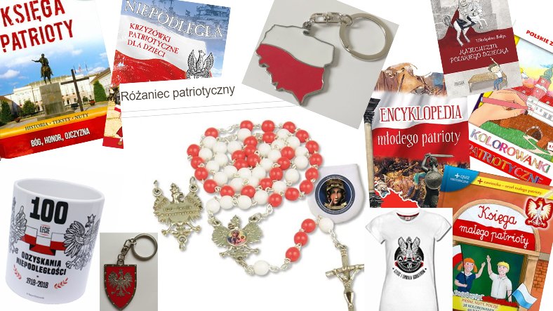 Niektóre produkty patriotyczne oferowane na Splendor24