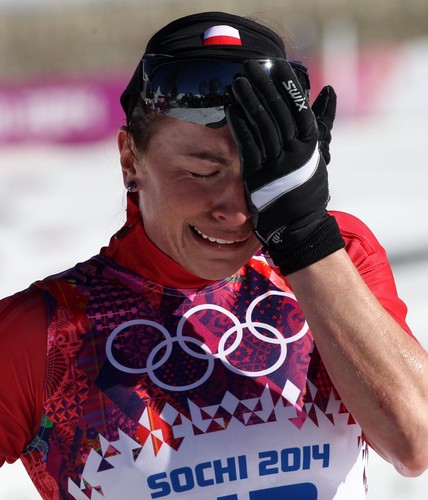 Zimowe Igrzyska Olimpijskie - Soczi 2014 - Justyna Kowalczyk po biegu na 10 km techniką klasyczą. Polka zdobyła złoty medal