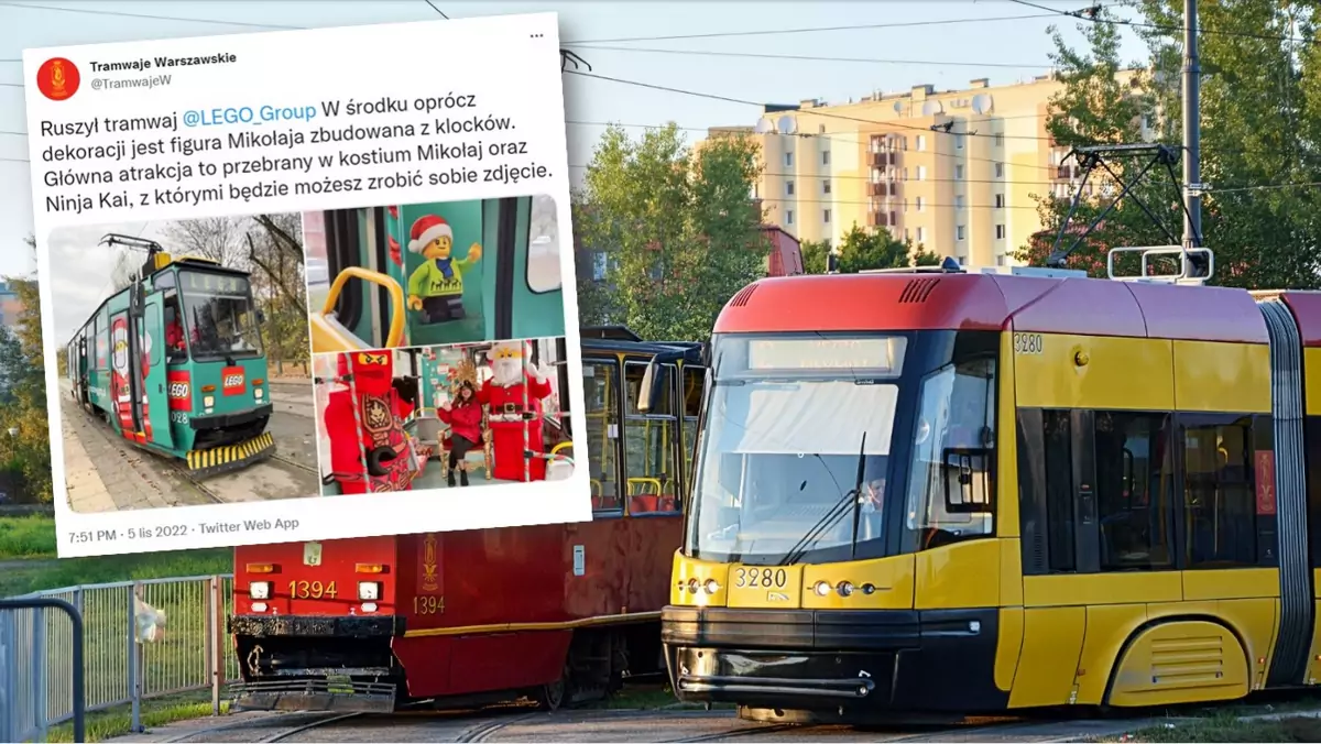 Nietypowy tramwaj na ulicach Warszawy. To przedświąteczna akcja