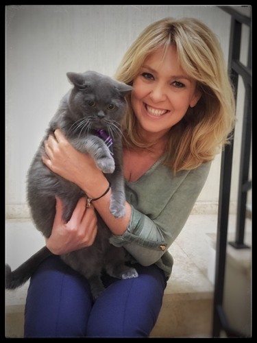 Ewa Wachowicz i kot Stefan