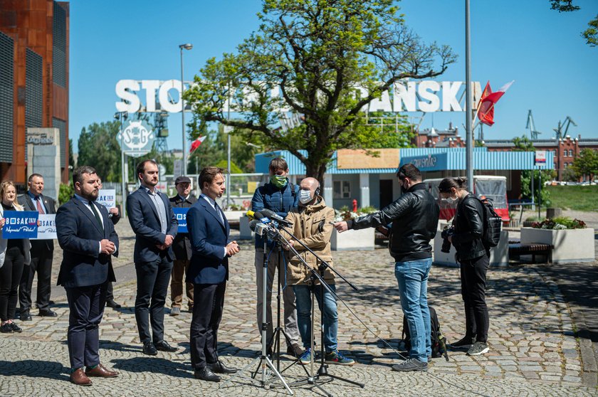 Konferencja prasowa Krzysztofa Bosaka w Gdańsku