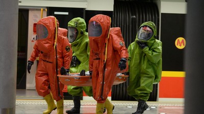 pozorowany chemiczny atak terrorystyczny na stacji metra Stadion Narodowy