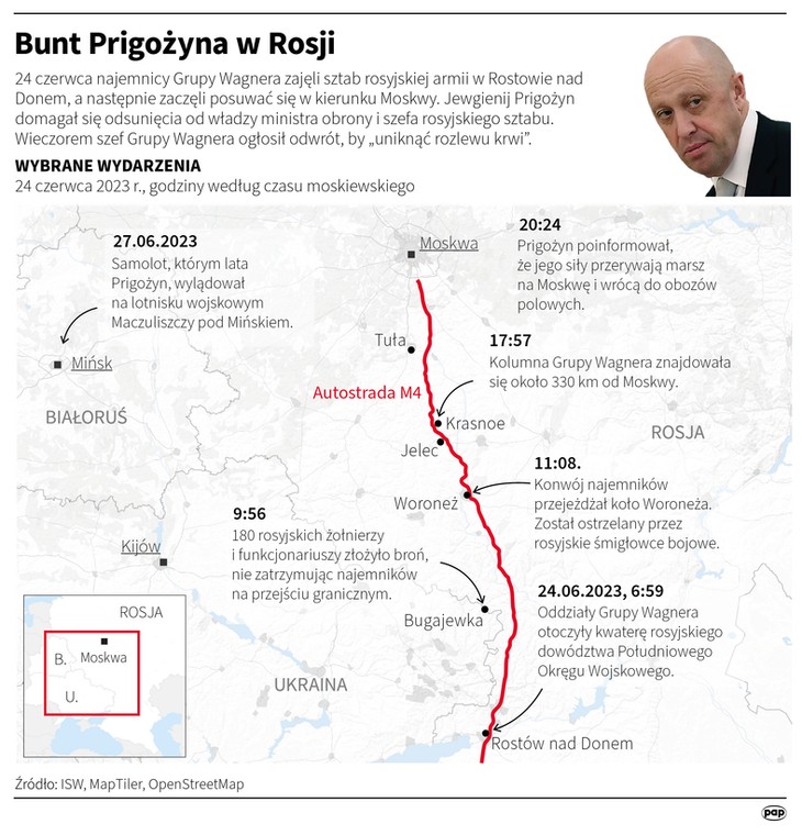 Bunt Prigożyna w Rosji. Tak wyglądał pochód wagnerowców na Moskwę.