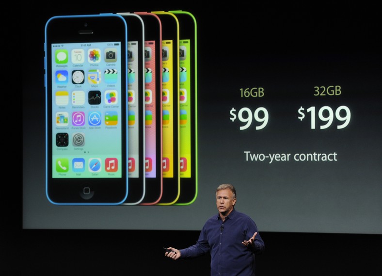 Philip Schiller, wieceprezes marketingu Apple podczas prezentacji nowego modelu iPhone 5C. Cupertino, Kalifornia, USA. 10.09.2013. (4)