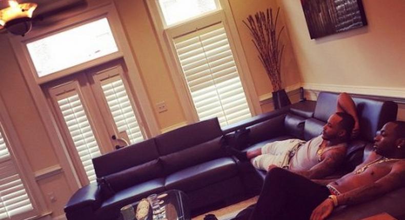 Davido and Sina Rambo enjoying a quiet time in the Atlanta home