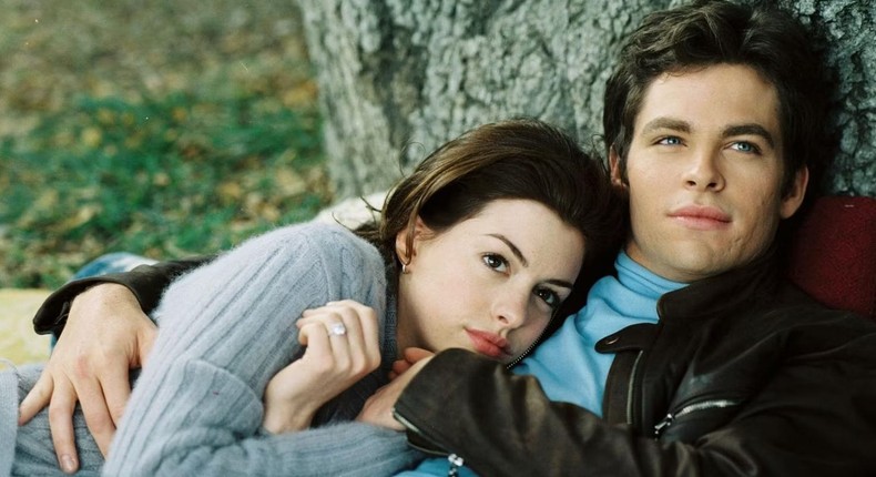 Anne Hathaway and Chris Pine in The Princess Diaries 2: Royal Engagement.Buena Vista Pictures