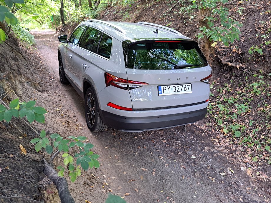 Skoda Kodiaq to duże auto, któym jednak łatwo poruszać się wąskimi drogami. Nie tylko w terenie (raczej łatwym), ale także w mieście.