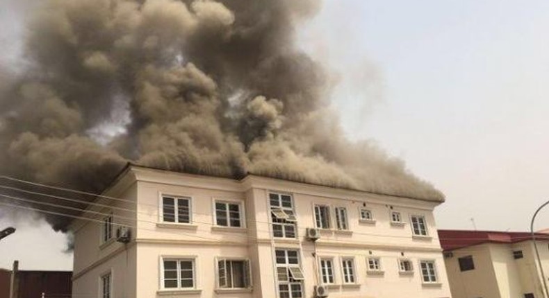 SURE-P Office gutted by fire.