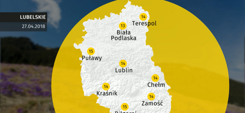 Prognoza pogody dla woj. lubelskiego - 27.04
