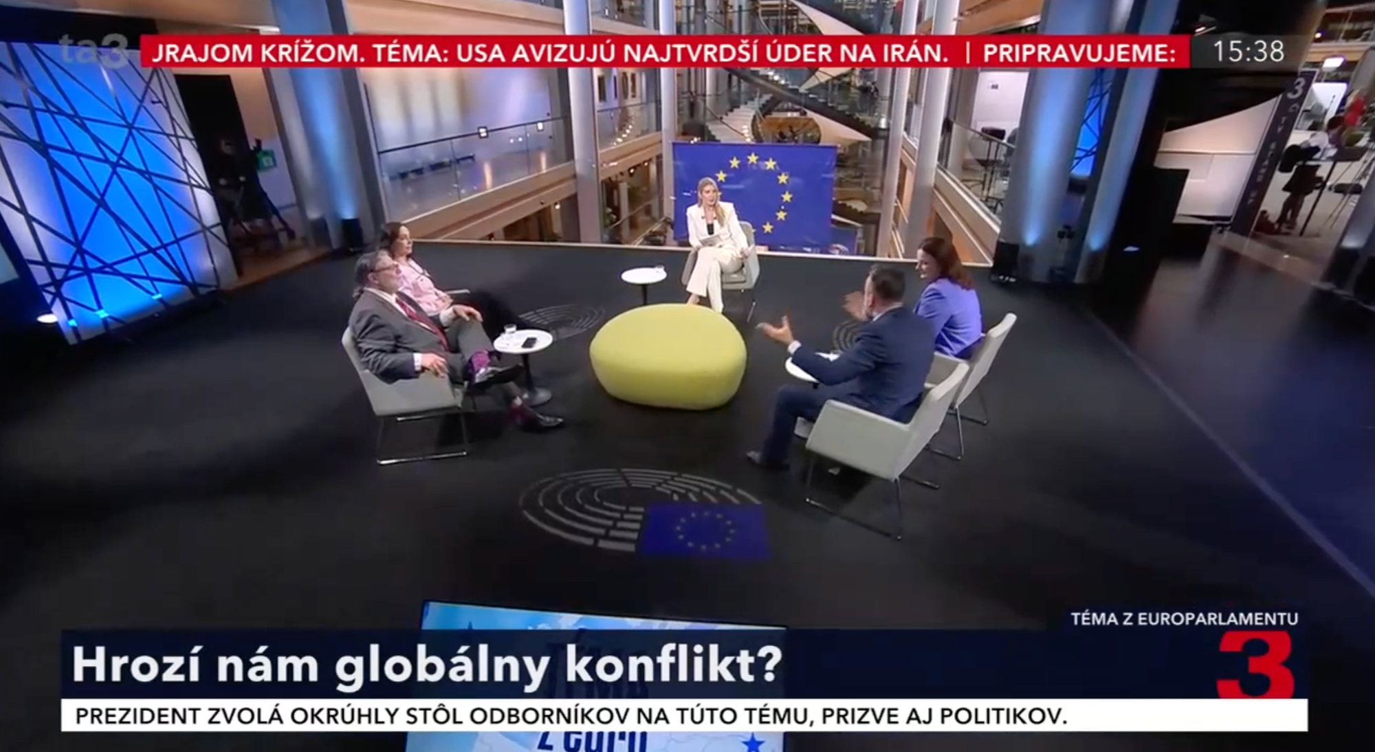 Diskusná relácia Téma z europarlamentu na TA3. 