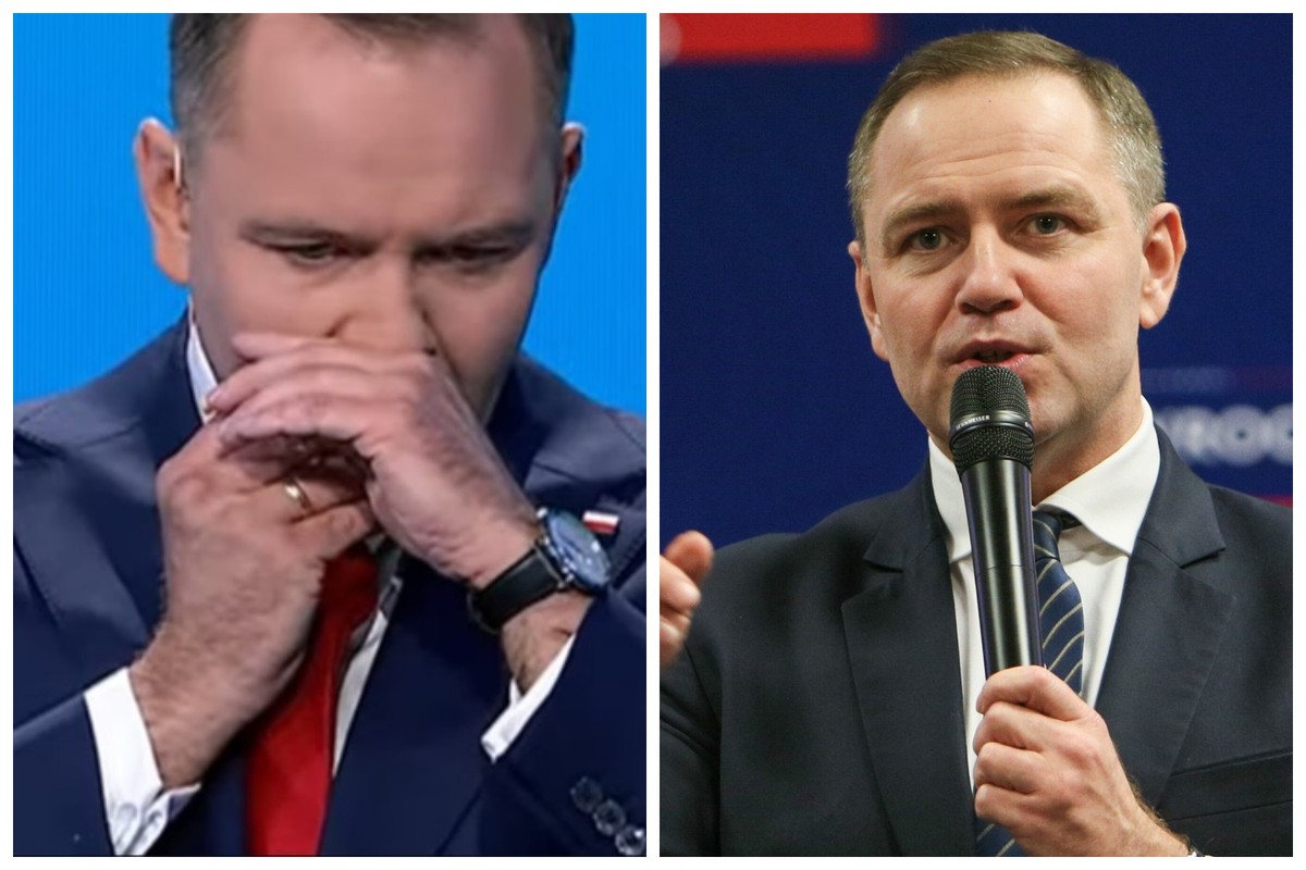 Karol Nawrocki podczas debaty z Rafałem Trzaskowskim wsunął sobie do ust saszetkę