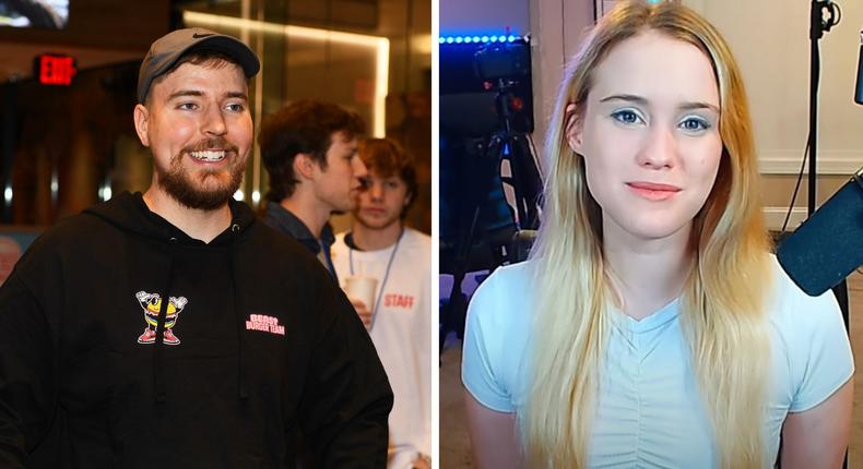 MrBeast is the biggest individual YouTuber in the world.Dave Kotinsky/Getty Images and Thea Booysen via YouTube