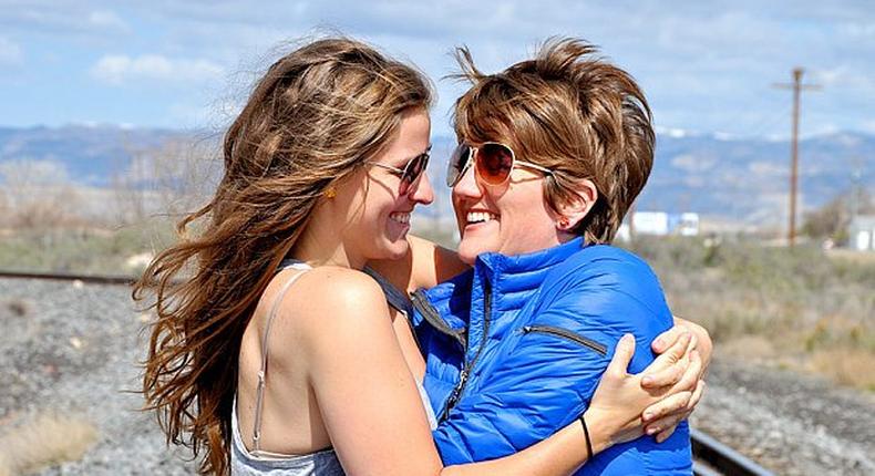 Becca Schwartz (left) and Autumn Hickman right are among the thousands of same-sex Utah couples now able to marry following a Supreme Court judgment 