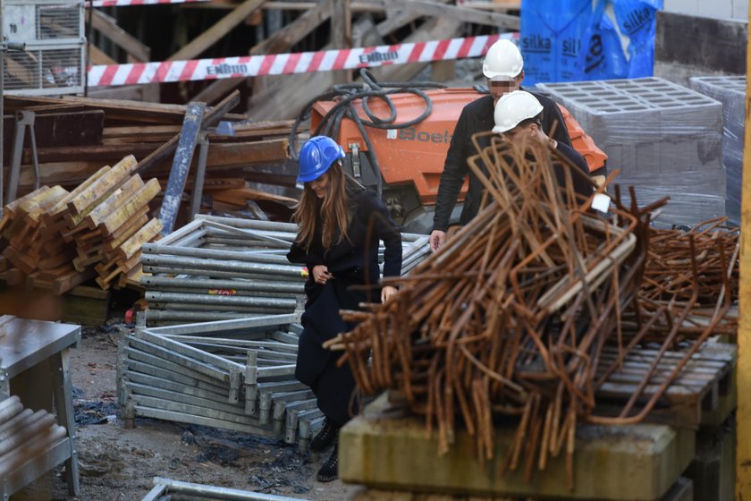 Marina i Wojtek Szczęśni na budowie w Warszawie