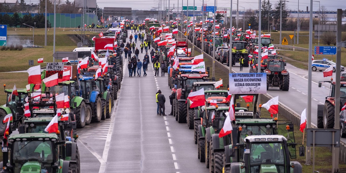 Zdjęcia z protestu rolników na Śląsku obiegły rosyjskie media.