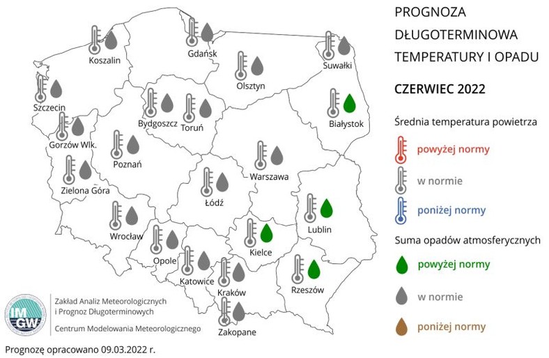 W czerwcu na wschodzie może często padać