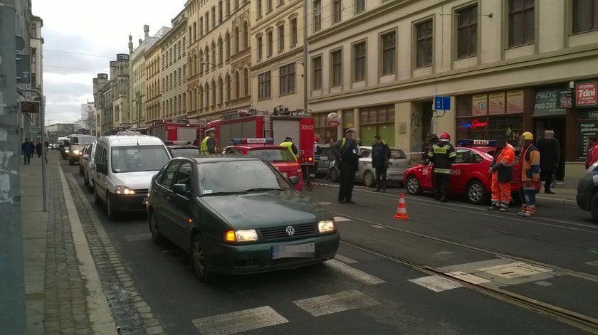 Wykolejenie tramwaju na ul. Krupniczej we Wrocławiu