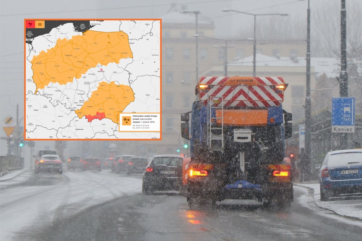 Zima nad Polską i mapa IMGW - śnieżyce zaatakują kolejne regiony - alert pogodowy