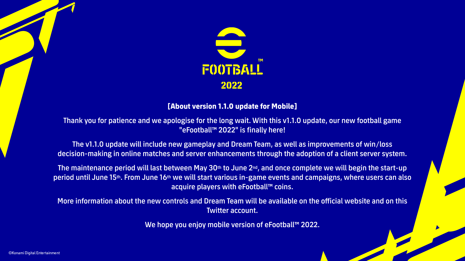 Oficiálne stanovisko Konami k spusteniu mobilnej verzie eFootballu 2022.