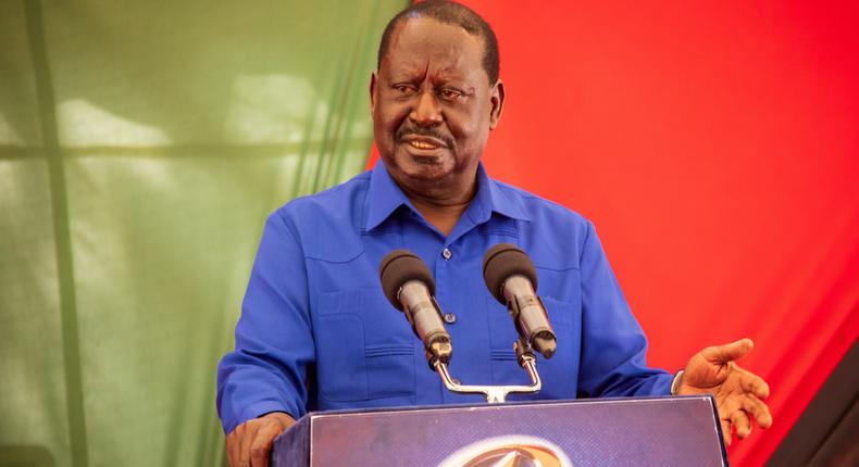 Azimio leader Raila Odinga during a press briefing in Nairobi on December 6, 2023