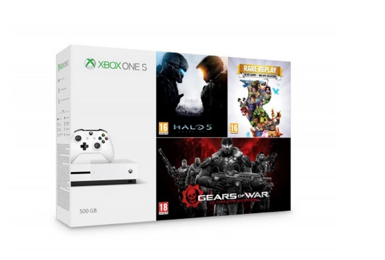  Xbox One S 500GB Biały + Halo 5 + Rare Replay + Gears of War Ultimate Edition