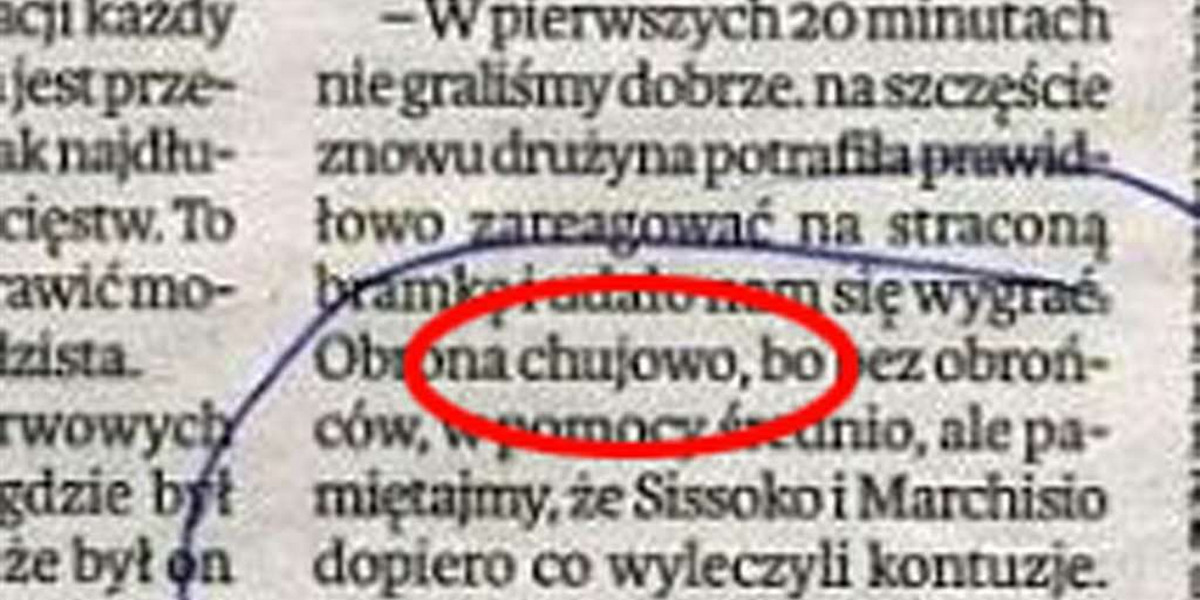 Obrona grała ch***owo! "Polska" przeprasza