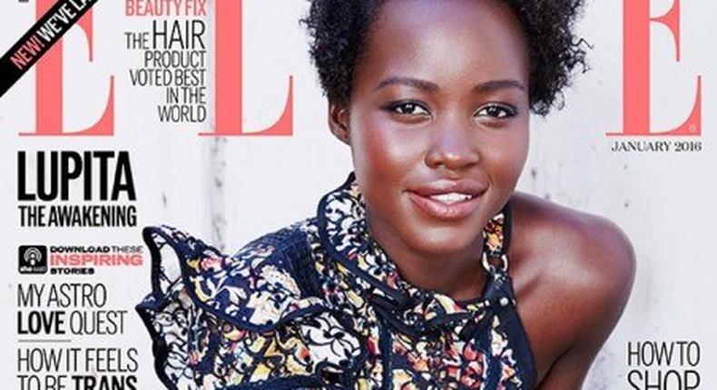 Lupita Nyong'O covers Elle UK Magazine January 2016 issue