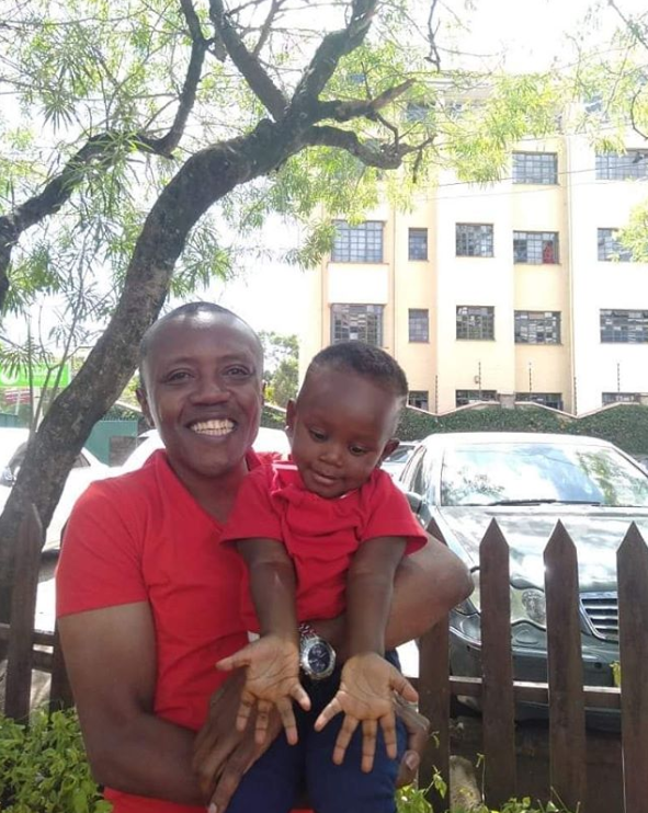 Classic FM presenter Maina Kageni with young boy identified as Nathan Kageni (Instagram) 