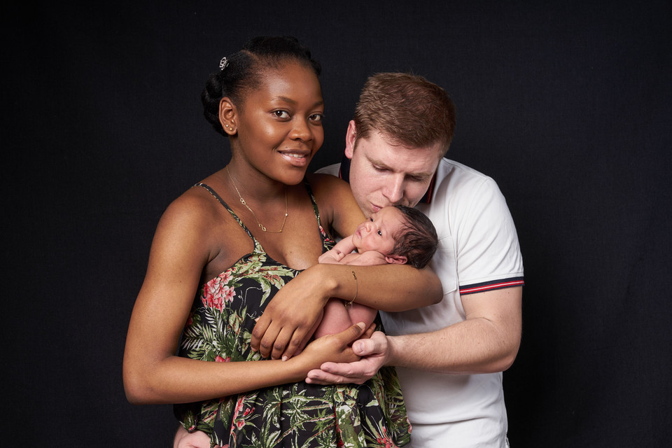 Divine Kitenge Martyńska z mężem i dzieckiem