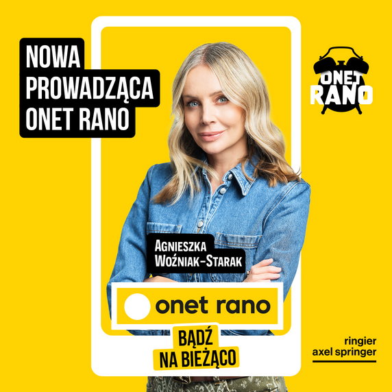 Agnieszka Woźniak-Starak prowadzącą "Onet Rano". Oglądaj debiut dziennikarki w nowej roli w poniedziałek o godz. 7.55 w Onecie